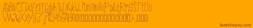 Шрифт Pwfairytales – коричневые шрифты на оранжевом фоне