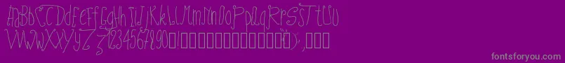 Pwfairytales-fontti – harmaat kirjasimet violetilla taustalla