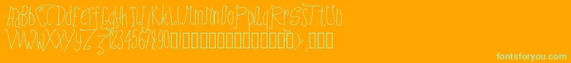 Pwfairytales Font – Green Fonts on Orange Background