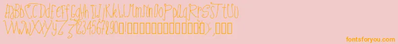 フォントPwfairytales – オレンジの文字がピンクの背景にあります。
