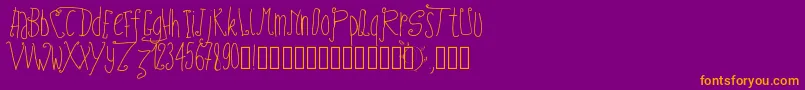 Шрифт Pwfairytales – оранжевые шрифты на фиолетовом фоне