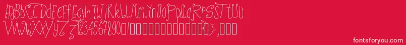 Pwfairytales Font – Pink Fonts on Red Background