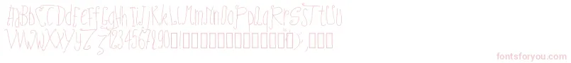 フォントPwfairytales – 白い背景にピンクのフォント
