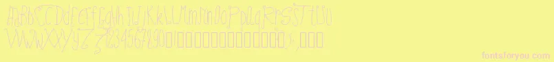 Pwfairytales Font – Pink Fonts on Yellow Background