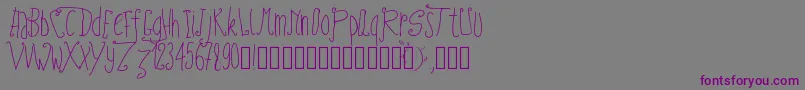 Шрифт Pwfairytales – фиолетовые шрифты на сером фоне