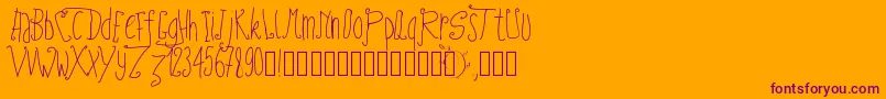 Шрифт Pwfairytales – фиолетовые шрифты на оранжевом фоне