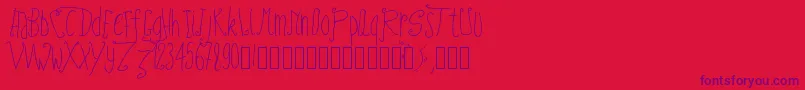 Шрифт Pwfairytales – фиолетовые шрифты на красном фоне