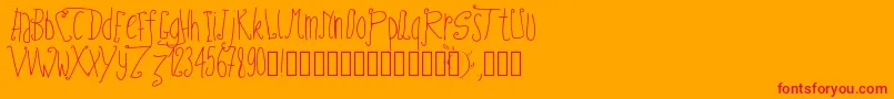 Pwfairytales Font – Red Fonts on Orange Background