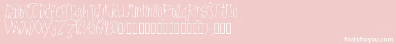 Pwfairytales-fontti – valkoiset fontit vaaleanpunaisella taustalla