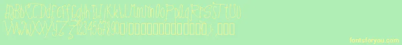 Pwfairytales Font – Yellow Fonts on Green Background