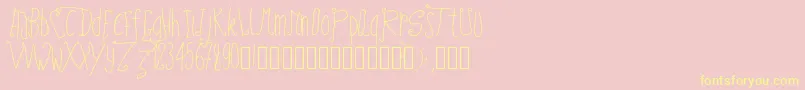 Pwfairytales-fontti – keltaiset fontit vaaleanpunaisella taustalla