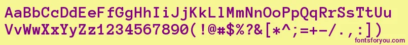 Шрифт Anonymouspro ffy – фиолетовые шрифты на жёлтом фоне