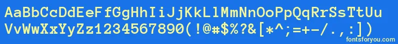 フォントAnonymouspro ffy – 黄色の文字、青い背景