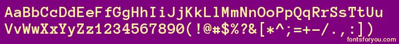 Fonte Anonymouspro ffy – fontes amarelas em um fundo roxo