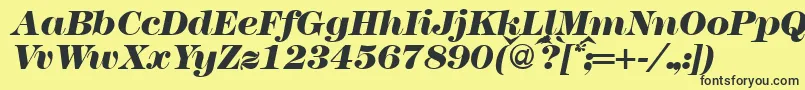 Modern438heavyRegularitalic Font – Black Fonts on Yellow Background