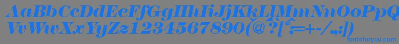 Modern438heavyRegularitalic Font – Blue Fonts on Gray Background