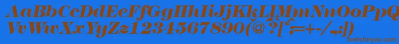 Modern438heavyRegularitalic Font – Brown Fonts on Blue Background