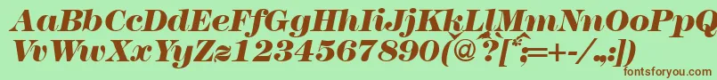 Шрифт Modern438heavyRegularitalic – коричневые шрифты на зелёном фоне