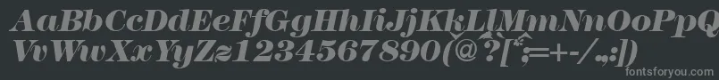 Modern438heavyRegularitalic-fontti – harmaat kirjasimet mustalla taustalla