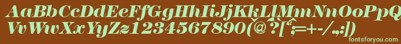 Modern438heavyRegularitalic-fontti – vihreät fontit ruskealla taustalla