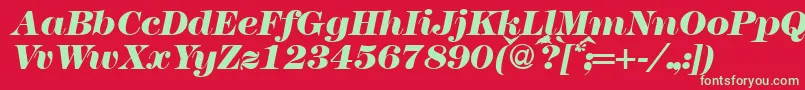 Modern438heavyRegularitalic-fontti – vihreät fontit punaisella taustalla