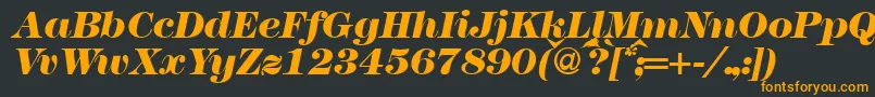 Modern438heavyRegularitalic-fontti – oranssit fontit mustalla taustalla