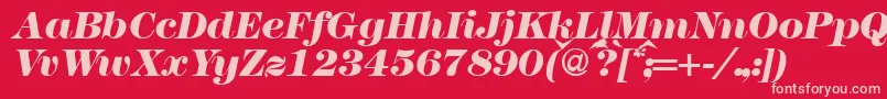 Шрифт Modern438heavyRegularitalic – розовые шрифты на красном фоне