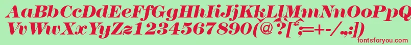 Modern438heavyRegularitalic Font – Red Fonts on Green Background