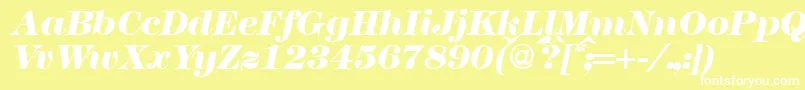 Modern438heavyRegularitalic Font – White Fonts on Yellow Background