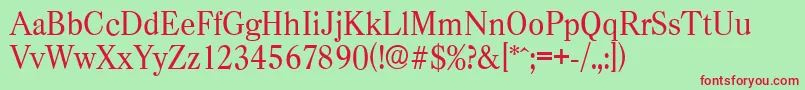 CasadserialRegular Font – Red Fonts on Green Background