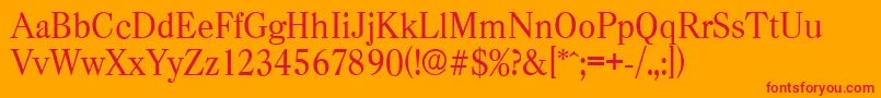 CasadserialRegular Font – Red Fonts on Orange Background