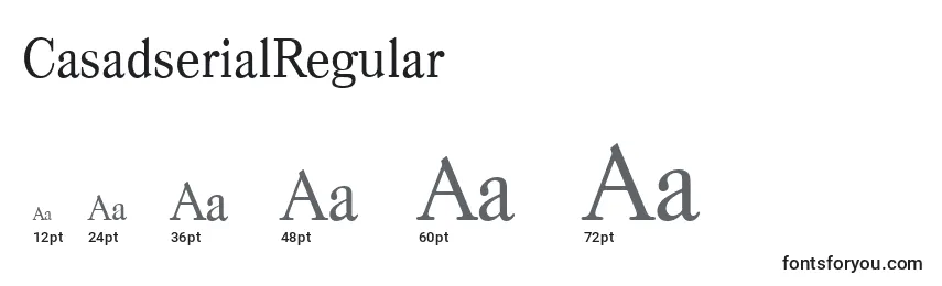 Размеры шрифта CasadserialRegular