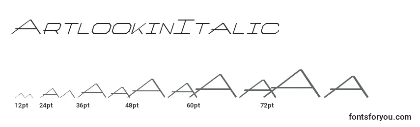 Размеры шрифта ArtlookinItalic