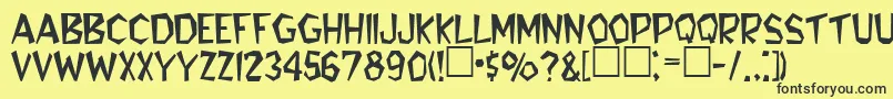 BennieaRegular Font – Black Fonts on Yellow Background