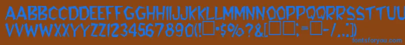 BennieaRegular Font – Blue Fonts on Brown Background