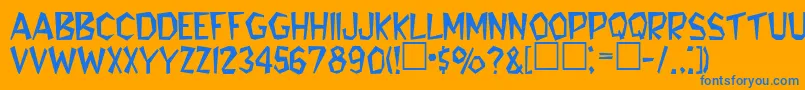 BennieaRegular Font – Blue Fonts on Orange Background