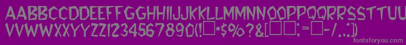 BennieaRegular-Schriftart – Graue Schriften auf violettem Hintergrund