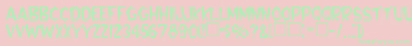 BennieaRegular Font – Green Fonts on Pink Background