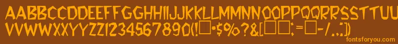 BennieaRegular Font – Orange Fonts on Brown Background