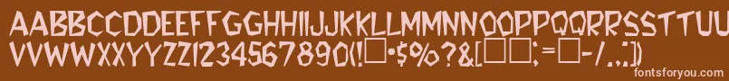 BennieaRegular Font – Pink Fonts on Brown Background