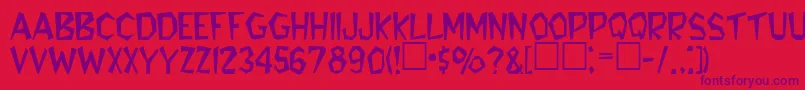 BennieaRegular Font – Purple Fonts on Red Background
