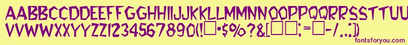 BennieaRegular Font – Purple Fonts on Yellow Background