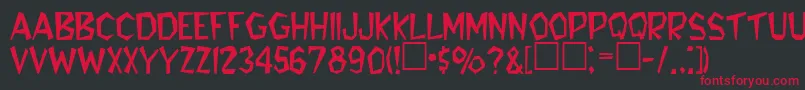 BennieaRegular Font – Red Fonts on Black Background