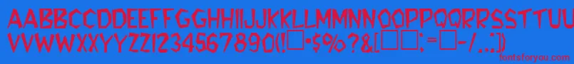 BennieaRegular Font – Red Fonts on Blue Background