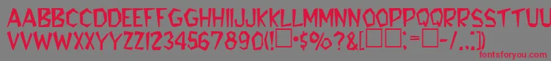 BennieaRegular Font – Red Fonts on Gray Background