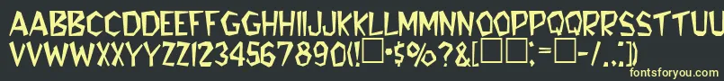 BennieaRegular Font – Yellow Fonts on Black Background