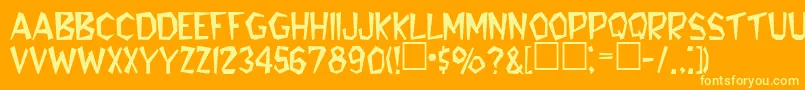 BennieaRegular Font – Yellow Fonts on Orange Background