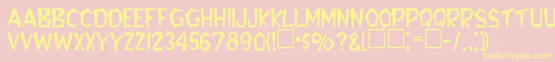 BennieaRegular Font – Yellow Fonts on Pink Background