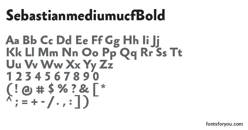 Czcionka SebastianmediumucfBold – alfabet, cyfry, specjalne znaki