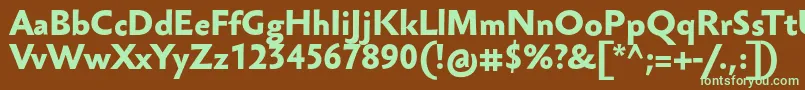 SebastianmediumucfBold-fontti – vihreät fontit ruskealla taustalla